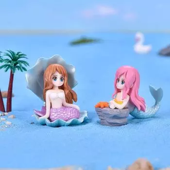 New DIY shell mermaid micro landscape bonsai fish tank ornaments cartoon doll marine landscape aquascape accessories