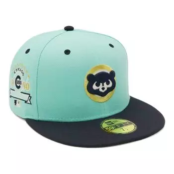New Era 59FIFTY Cap MLB Chicago Cubs CUB Blue 7 Side Under ONSPOTZ and Side Flat Stylish Streetwear Sun Protection (70822852, NER35C9694) Tint, 3/8