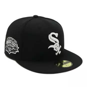 New Era 59FIFTY Cap MLB Chicago White Sox CWS with Side Patch and Under Exclusive to and Gokyu Fifty 5950 Cap with Side Patch and SOX Straight Flat A