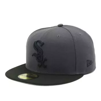 New Era 59FIFTY Cap MLB Chicago White Sox CWS Under Visor Cap for Men and Also SOX 5950 SOX Straight Flat Visor BB Cap with Deep Gills and UV