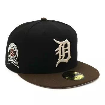 New Era 59FIFTY Cap MLB Detroit DET Side Under ONSPOTZ and Side Flat Summer Sun UV Protection (14562003, NER35C9459) Tigers, Black/Walnut, Black,