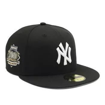 New Era 59FIFTY Cap MLB New York Yankees NY Black 2 Black Side Patch Under Exclusive to and 5950 Side Patch Straight Flat Perfect for Spring and