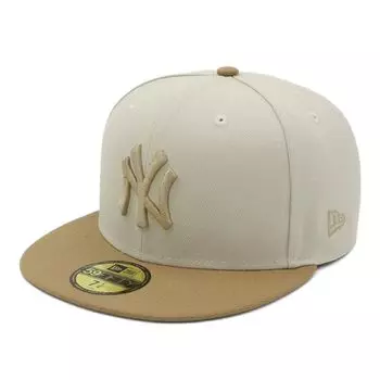 New Era 59FIFTY Cap MLB New York Yankees NY White Beige ONSPOTZ Exclusive and 5950 Straight Flat Visor Unisex Summer Sun Protection UV Protection Cool