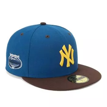 New Era 59FIFTY Cap MLB New York Yankees NY Blue 7 Side Patch Under Visor Sneakers ONSPOTZ Exclusive and 5950 Side Patch Straight Flat Visor Hat