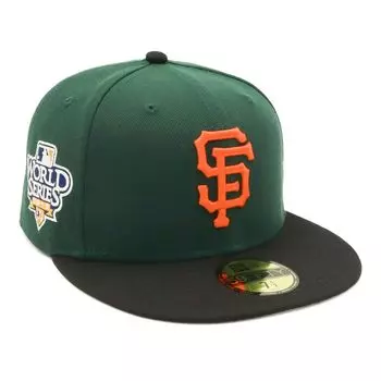 New Era 59FIFTY Cap MLB San Francisco Giants SF Dark Green with Side Under Exclusive to and Side Straight Flat Perfect for Spring and Adjustable