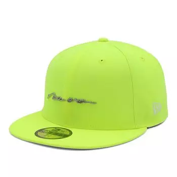 New Era 59FIFTY Cap Upright 7 Handwritten Metal ONSPOTZ and Flat Summer Sun UV Cool Various Styles (14699758 NER36C8548) Yellow, 1/2 Logo, Exclusive,