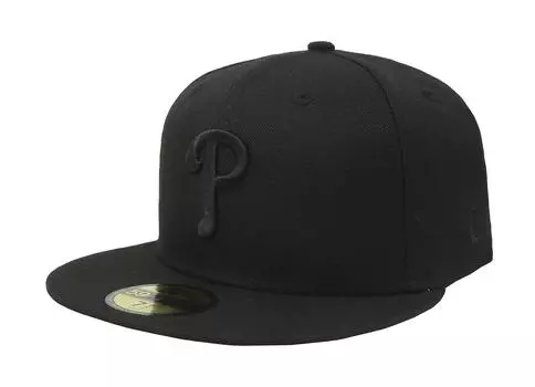New Era 59Fifty Hat Philadelphia Phillies Black Fitted Cap 11591117 US 7 Black Size Color