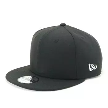 New Era 950 Basic Black Flat Visor Simple Size SWHI 25J Cap, Black, S/M,