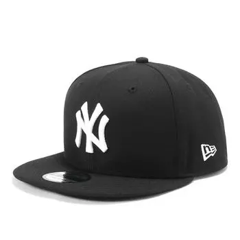 New Era 950 NEYYAN BLK SWHI Flat Visor Sizes Size 25J Cap, MLB, Black/White, L/XL,