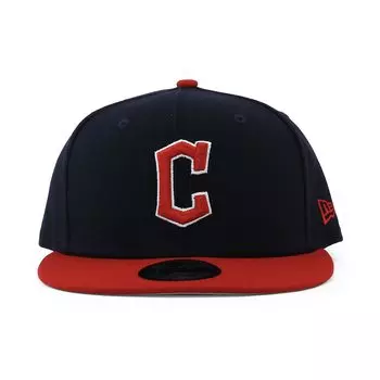 New Era 9FIFTY Snapback Cap Team Color Basic Snapback Major League Baseball Hat Guardians [MLB Cap] (CLE (Navy/Red)) [Used]