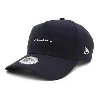 New Era 9FORTY Cap in Dark Navy with Flax Cotton and Handwritten Exclusive to This unisex hat features a long visor and easy snaps for summer sun