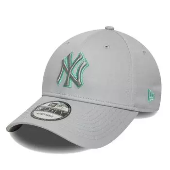 New Era 9FORTY Logo Baseball Cap Mint (Free Size, NY-Gray/Gray Outline, Green) [Used]