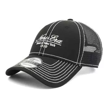 New Era 9FORTY Script Logo Mesh Cap in Free Size 940TR CL SCRIPT BLK Black,