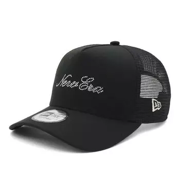 New Era 9Forty Тракер CS Логотип скриптом со стразами Сетка Эксклюзив для кепки A-Frame, Черный, ONSPOTZ.