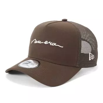 New Era 9Forty Trucker Handwritten Logo Mesh Cap in Available exclusively at A-Frame Walnut. ONSPOTZ.