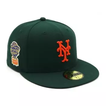 New Era Кепка 59FIFTY 70823776 NER35C2536 MLB New York Mets NYM Темно-зеленый Зеленый НАШИВКА БОКОВАЯ ПОД КОЗЫРЬКОМ ONSPOTZ Кепка по специальному заказу Gokyu Fifty 5950 Боковая сторона