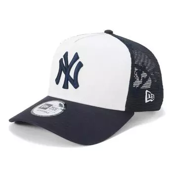 New Era Mesh NY Free 940AFTR MESH EMB NEYYAN WHI NER36C6607 9FORTYA-Frame Cap, MLB, White/Navy, Size, NVY, 14388626,
