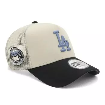 New Era MLB Mesh ONSPOTZ LA Free Trucker Cap with Black Side MLB Los Angeles Dodgers 9FORTYA-FRAME Cap, Exclusive, Stone/Black, Shipping, 9FORTY?