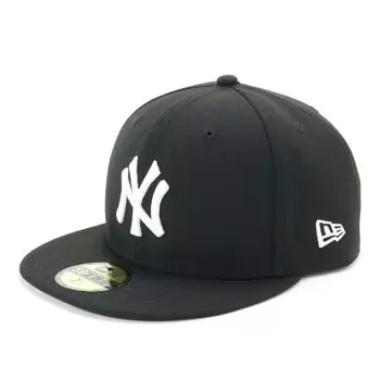 New Era MLB New York Yankees NY Cap 7 inch 5950 NEYYAN BLK SWHI 25J Black/White 1/4