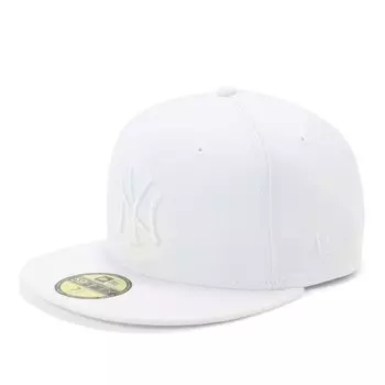 New Era MLB New York Yankees NY 7 5950 NEYYAN WHT 25J White/White Cap, 1/4 inch, SWHT,