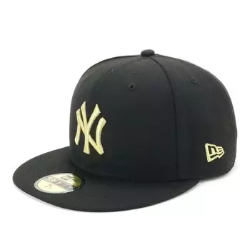 New Era MLB New York Yankees NY Size 7 5950 NEYYAN BLK MGLD 25J Black/Gold Cap, 3/4,