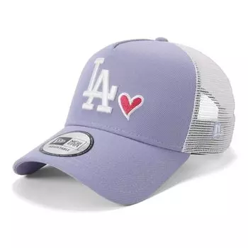 New Era MLB ONSPOTZ Exclusive LA Lavender Trucker Cap with Los Angeles Dodgers 9FORTYA-FRAME Heart,