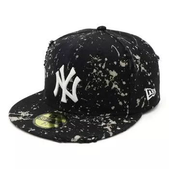 New Era New Era Кепка NY New York Yankees ONSPOTZ Custom Made Black 7 59Fifty Damaged Denim White Splash Mlb New York Yankees 3/4