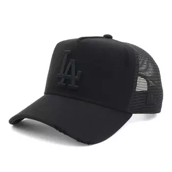 New Era New Era Mesh Cap MLB Damaged Denim LA Black БЕСПЛАТНО 940AFTR MLB DAMAGED LOSDOD BLK 9FORTYA-FRAME