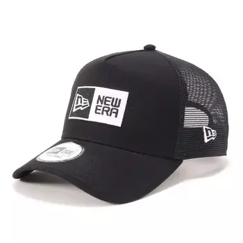 New Era Trucker Mesh Cap with Box Free Size 940AF TR BOXLOGO BLK Size 25J 9FORTYA-Frame Logo, Black, WHI,