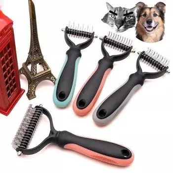 New Essential, Gentle, and Durable Pet Grooming Brush Comb - Highly Effective Tool for Hair Removal on Dogs and Cats of All Bree