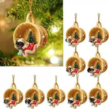 New Explosions Selling Holiday Party Acrylic Flat Cups Pet Dog Christmas Decorations Christmas Decorations for Home Garland