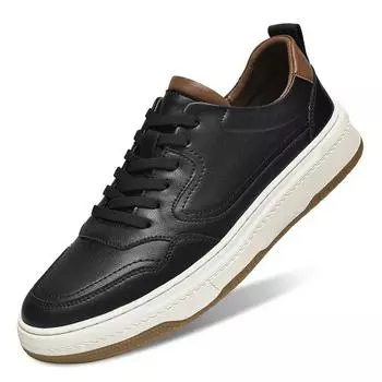 New Fashionable High Quality Cowhide Leather Casual Shoes for Men Black Men s Classic Oxford Outdoor Luxury Skateboarding Shoes 38 чёрный