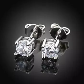 New Fine Jewelry With Zirconia Stud Earrings For Women And Female Crystal From Earrings Fit Wedding Party