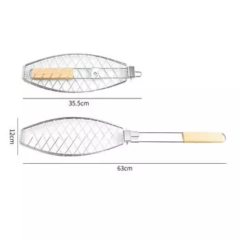 New Fish Grilling Basket for Grill Ideal for BBQ, Camping, Charcoal and Gas Grills
