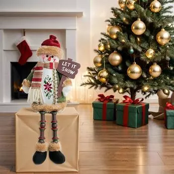 New Flannel Christmas Doll Merry Christmas Sitting Long Leg Santa Dolls Elk Santa Claus Xmas Ornament New Year