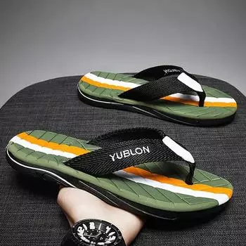 New Flip Flops for Men Summer Fashion Trend Casual Indoor and Outdoor Slippers Comfortable Lightweight Non-slip Male Footwear 40 чёрный