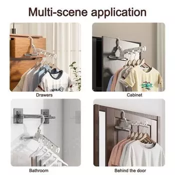New Foldable Clothes Drying Rack Angle Adjustable Five-hole Clothes Hook Multi-function Clothes Hanger Travel небесно-голубой