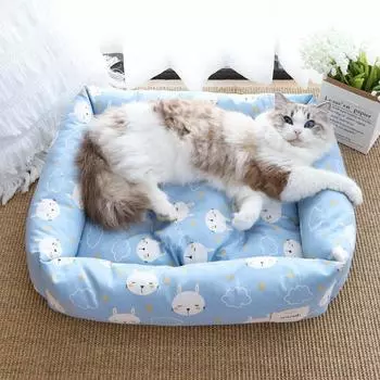 New Four Seasons Universal Pet Spring and Autumn Square Nest Winter Warm Dog and Cat Nest Thickened Small Dog and Cat Nest S 50X40CM