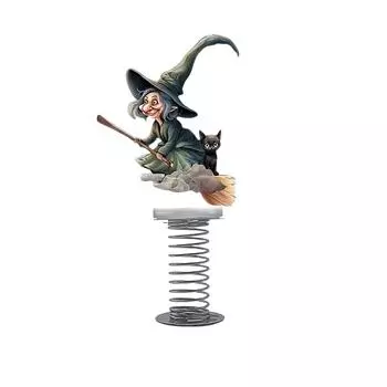 New Halloween Style Witch Skeleton 2D Flat Acrylic Desktop Car Interior Spring Ornament One Size