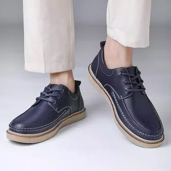 New hand sewn thread men s casual business leather shoes Versatile Gentleman Party Office Wedding Luxury High Quality Shoes 38 чёрный