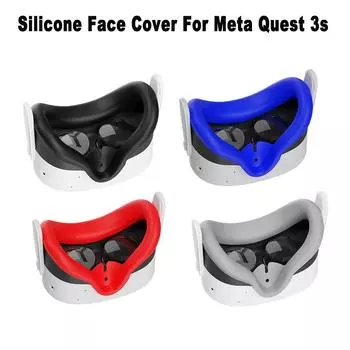 New High Quality Soft Comfortable Anti Sweat 3S VR Accessories Face Mask Pad Silicone Face Cover For Meta Quest 3S синий