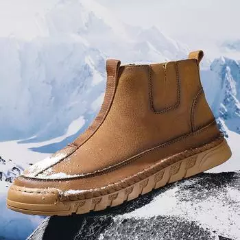 New high-top shoes men s retro large-size casual winter velvet warm cotton shoes 38