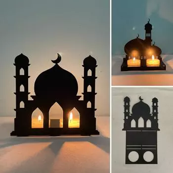 New iron folding candlestick castle shape lamp family atmosphere candlestick holiday decoration crafts ornaments ZYZT-36A