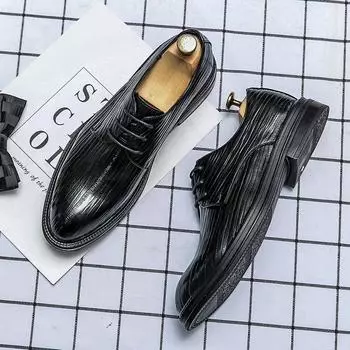 New Italian Luxury Leather Shoes Business Pointed Leather Shoes Men s High Quality Casual Buckle Casual Dress Workwear Shoes 37 чёрный