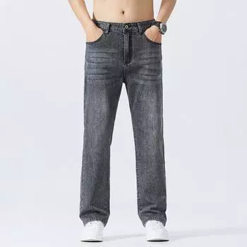New Jeans Men s Spring and Summer Cotton Elastic Loose Straight Cotton Elastic Slimming Pants 28