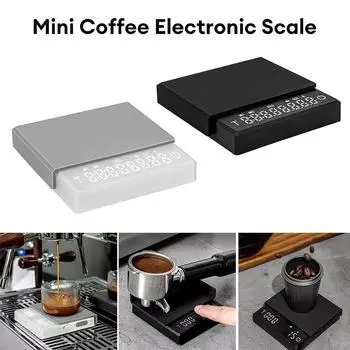 New Kitchen Coffee Scale with Timer Rechargeable Digital Scale 0.1g High Precision 3 Modes Drip Espresso Scale Barista Gift белый