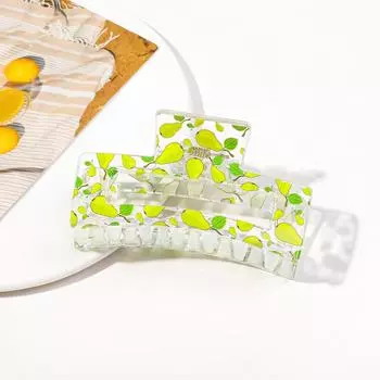 New Korean Print Flower Hair Claw Crab Print Hairpin Plastic Women Hair Clip Clamps Large Size Hair Accessories Girl Halloween