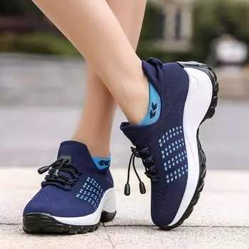 Новые большие сетчатые туфли Flyknit, модные туфли для мам, модные носки, дышащая спортивная женская обувь 35 фиолетовый