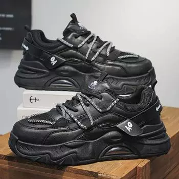 New Large Size Men s Fashion Casual Sports Shoe Comfortable Sports Non-slip Wear-resistant Men s High Quality Casual Shoes Tenis 39 чёрный