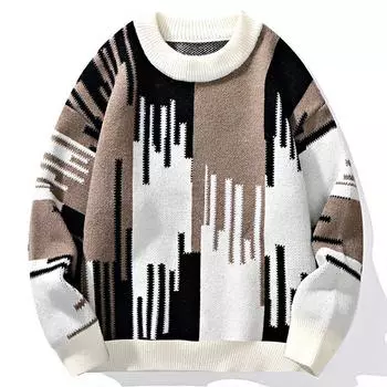 New Loose Sweater Autumn and Winter New Crew Neck Sweater Casual Knitted Sweater M света кофе